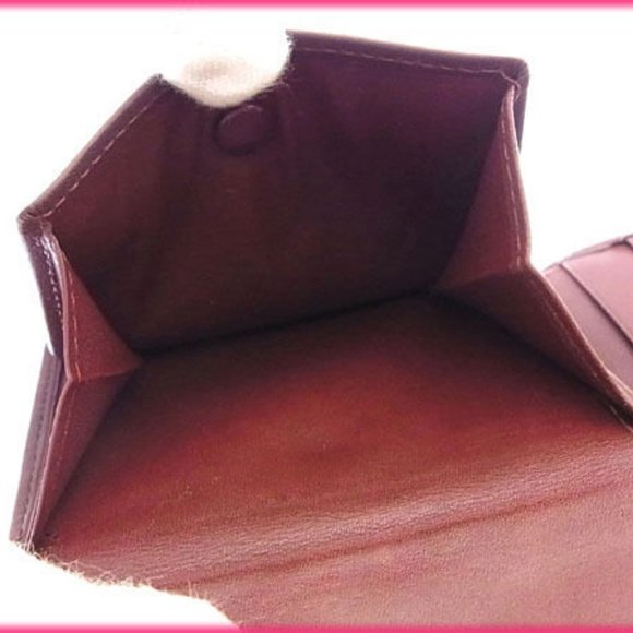 Cartier Wallet Purse Bifold Mastline Red Gold Woman Authentic Used - Picture 5 of 5